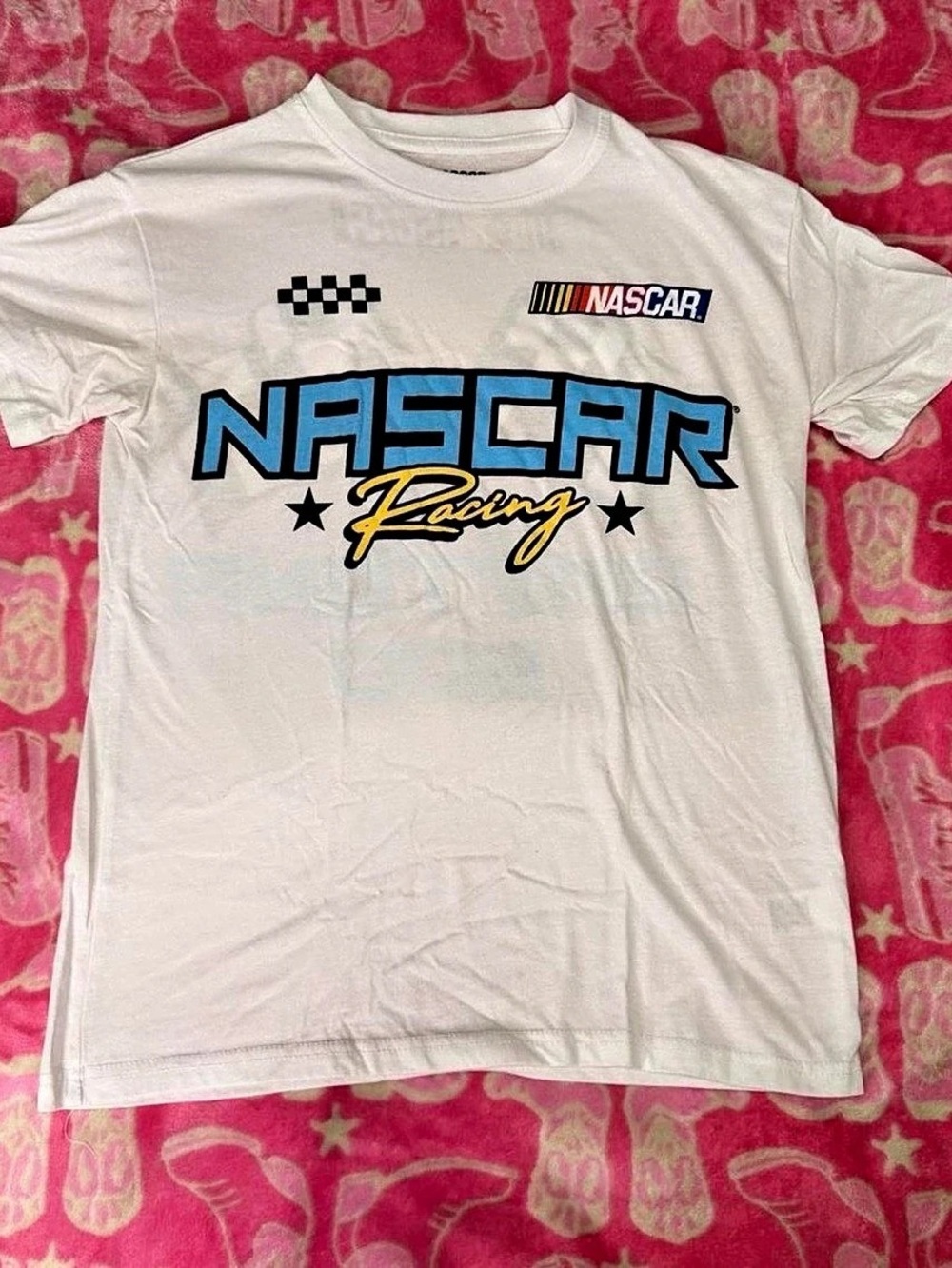 NASCAR Daytona 500 Racing Graphic T-Shirt Tee in White